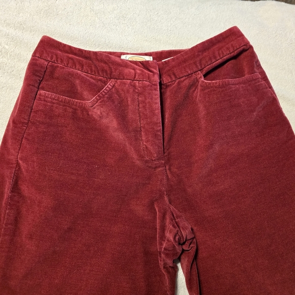 Talbots petite red velour pants - Picture 2 of 6
